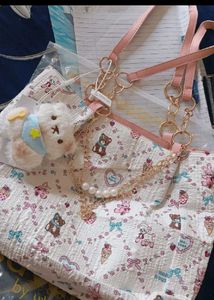 Cute White Teddy Bear Pattern Handbag