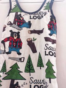 Cute Bear Graphic Spaghetti for girls Size 24