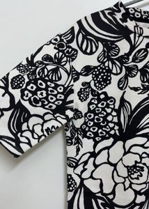 Bold Floral Print Black &amp; White Top