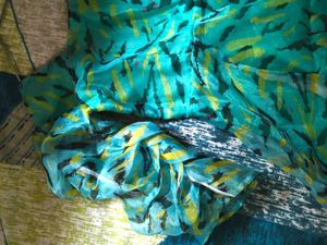 Elegant Green Floral Print Gown