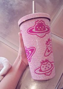 Sparkly Pink Rhinestone Tumbler Cup