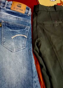 G-Star Blue Jeans &amp; Green Trousers