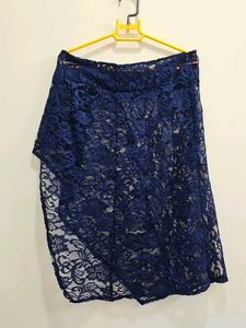 Navy Lace Skirt