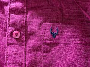 Men's Pink Textured Shirt with Embroidered Logo
