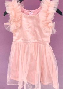 Adorable Pink Tulle Ruffle Dress two in one