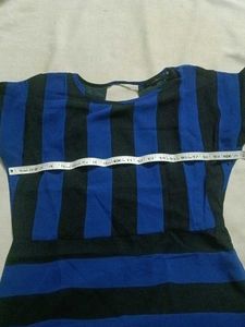 Blue &amp; Black Striped Dress