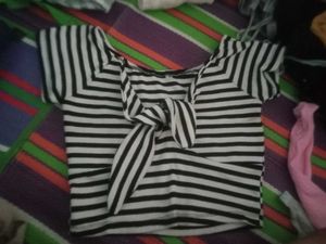Striped Bow Crop Top