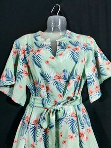 Light Green Floral Printed Top