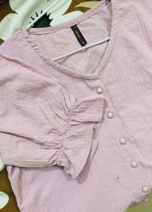 Pink Button-Up Top