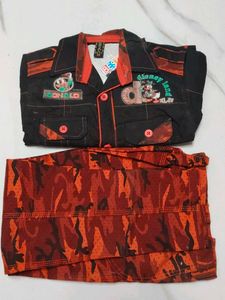 Boys Black Disney Printed Shirt