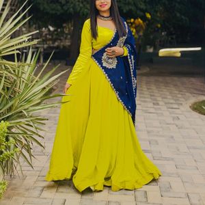 Vibrant Yellow Lehenga Choli two piece Set