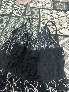 Black Floral Print Ethnic dress