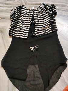 Black &amp; White Tiered Top