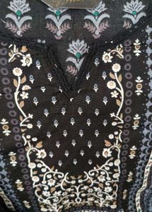 Elegant Black Printed Kurta Set