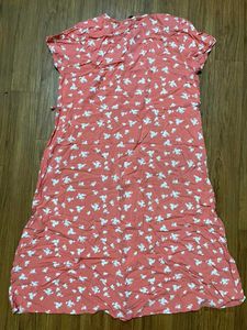 FIG Coral Floral Button-Up Dress