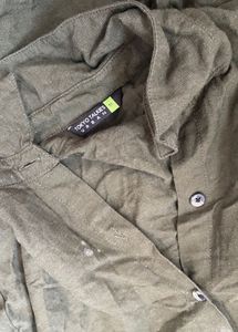 Olive Green Shirt Dress by Tokyo talkies
