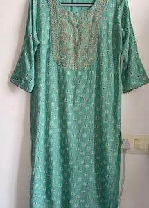 Beautiful Teal Embroidered Kurta