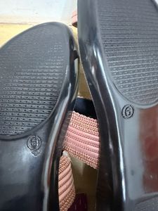 Stylish Pink &amp; Black Flat Sandals