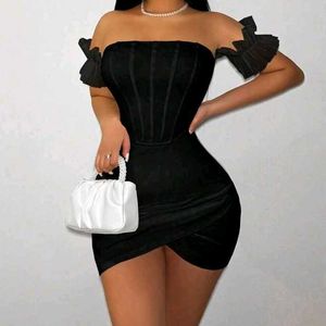 Black Corset Mini Dress with Tag