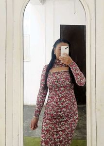 ZARA Chic Floral Print Maxi Dress