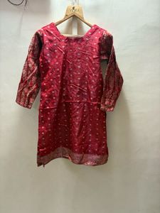 Red Kurta with Yellow Palazzo and Dupatta