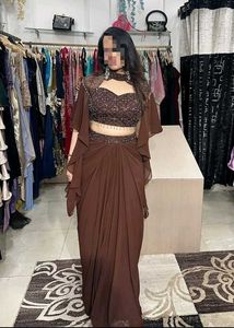 Brown Lehenga Choli Set