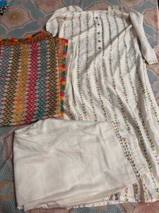 Embroidered Kurta Set with Dupatta