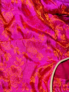 Vibrant Pink Brocade Blouse customised in botique