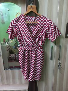 Boho Chevron Print Wrap Dress