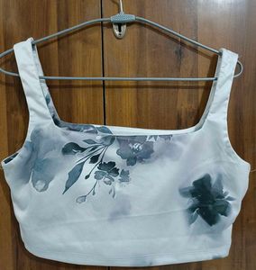 Floral print crop top/blouse