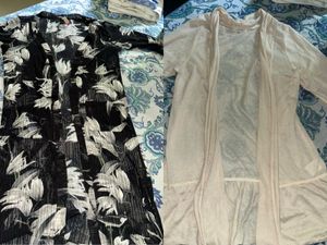 Combo of Women's Black Floral & Cream Cardigan