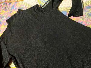 Stylish Black And Cream High Neck Top