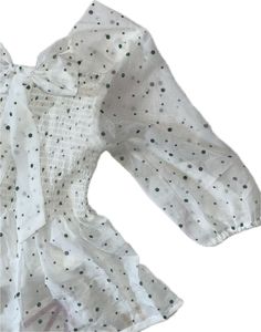 pinteresty korean Polka Dot Bow Top