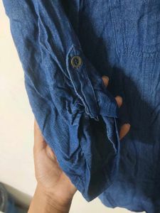 Blue Denim Shirt Tunic Dress