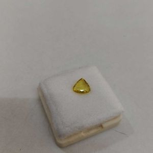 Trillion Cut Yellow pukhraj Gemstone