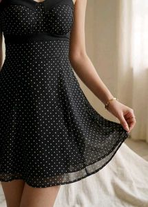 Chic Polka Dot Flared Dress