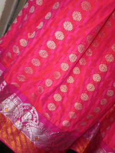 Vibrant Pink Ethnic Skirt with Gold Dots