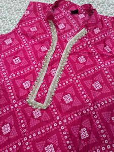 Vibrant Pink Bandhani Kurta