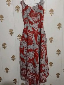Stylish Red Floral Midi Dress