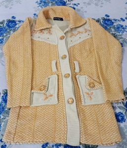 Vintage Embroidered Knit Coat