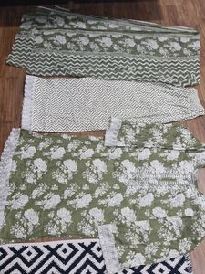 Olive Floral Print Salwar Kameez