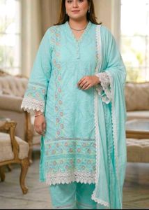 Beautiful Sky Blue Embroidered Kurta Set
