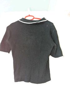 Vintage Black Knit Top