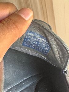 Tommy Hilfiger Navy Texured Leather Loafers