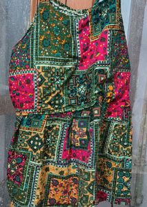 Boho Patchwork Peplum Top
