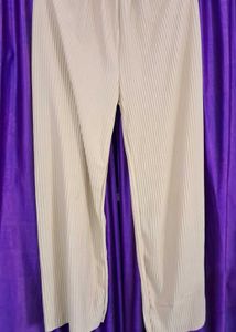 Pleated Beige Palazzos