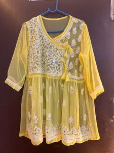 Yellow Embroidered Kurta