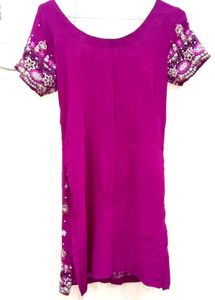 Embellished Magenta Kurta
