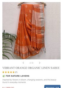 Vibrant Orange Saree