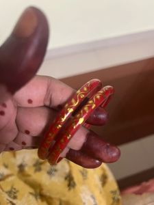 Red &amp; Gold plastic bangles